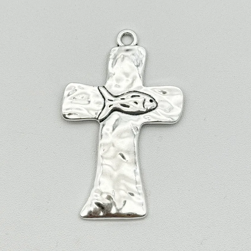 Cruz con Pez, aleación de zinc - Imagen 3